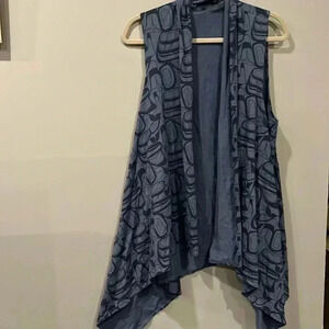 [L]Wild Coast Print Vest  Cardigan